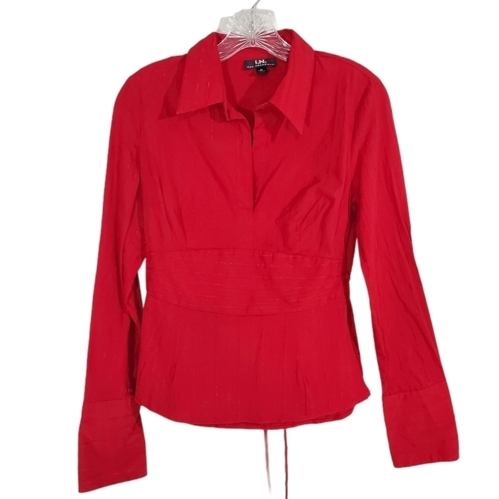 I.N. San Francisco Boho Red Shimmery Top